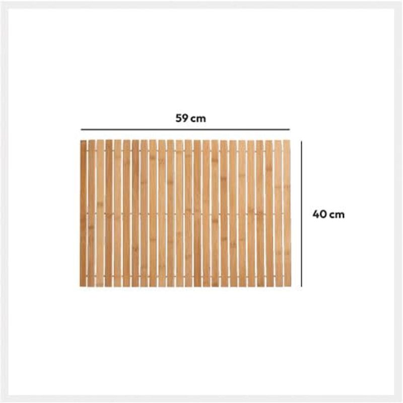 Tapis de salle de bain en bambou, caillebotis à rouler
