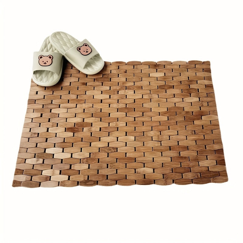 Tapis de salle de bain en bambou, tuiles enroulables