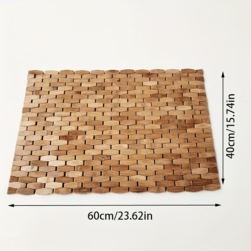 Tapis de salle de bain en bambou, tuiles enroulables