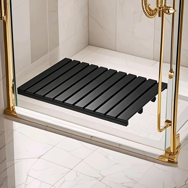 Tapis de salle de bain en bambou surélevé