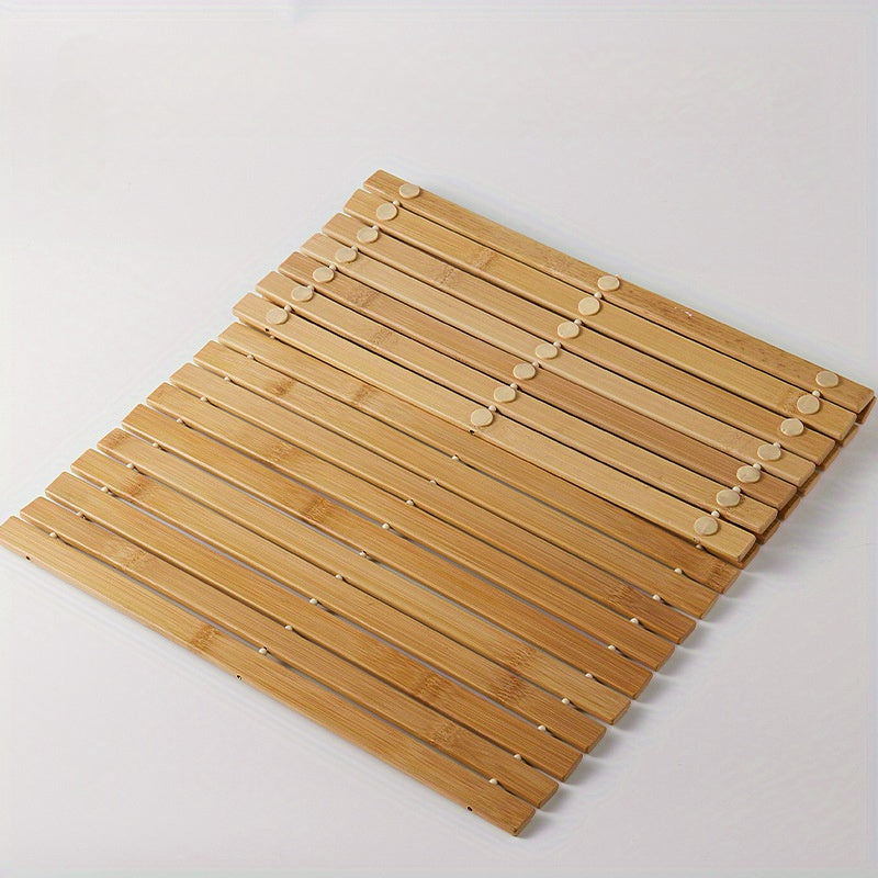 Tapis de salle de bain en bambou à lattes