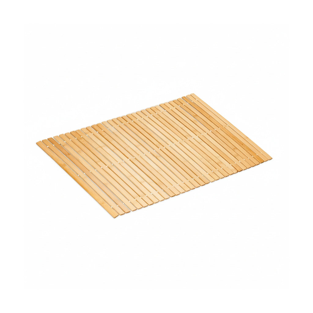 Tapis de salle de bain en bambou à lattes, enroulable