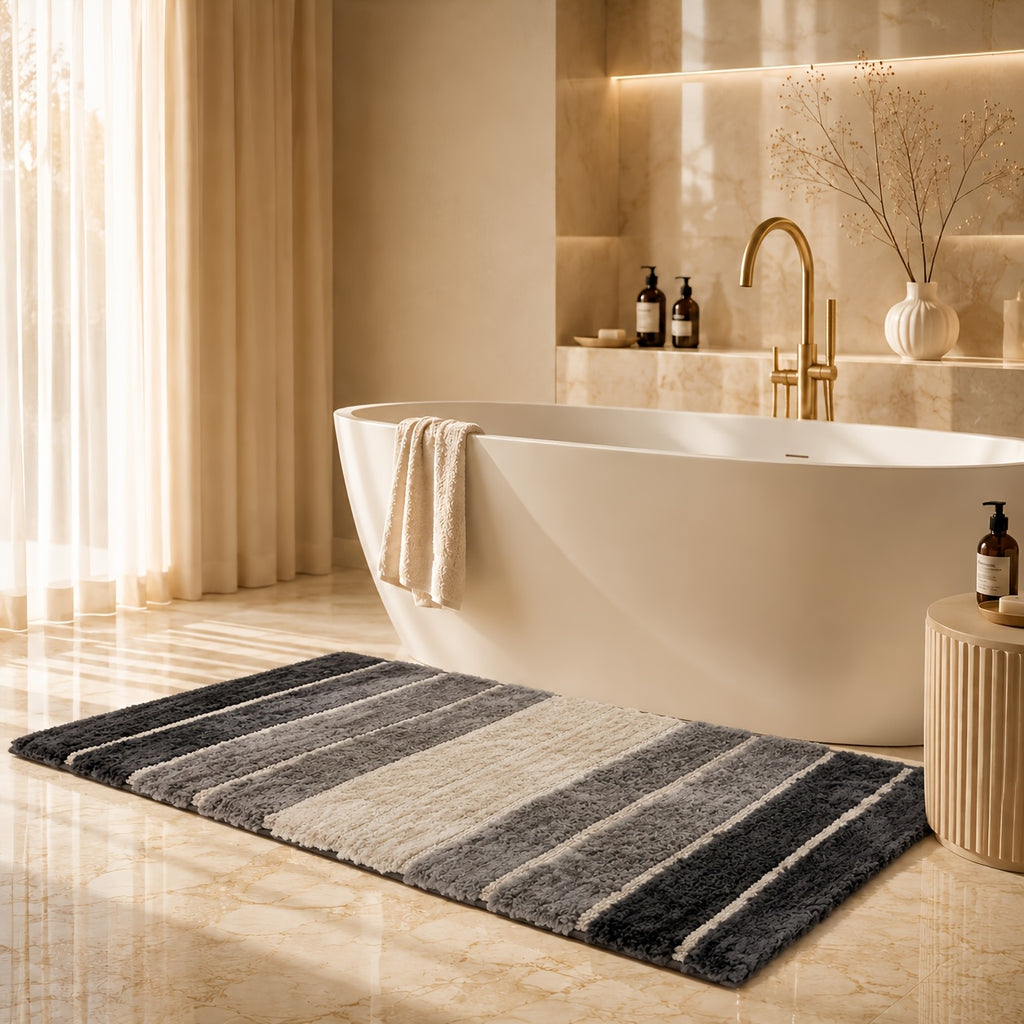 Tapis de salle de bain à bandes