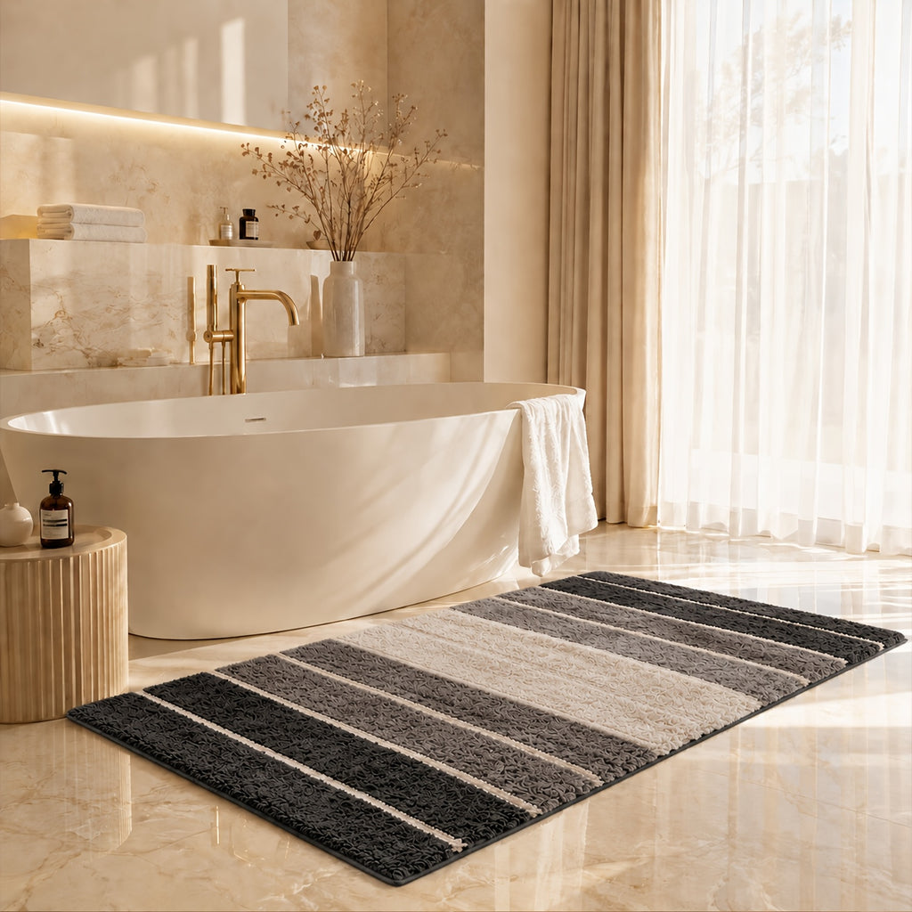 Tapis de salle de bain à bandes