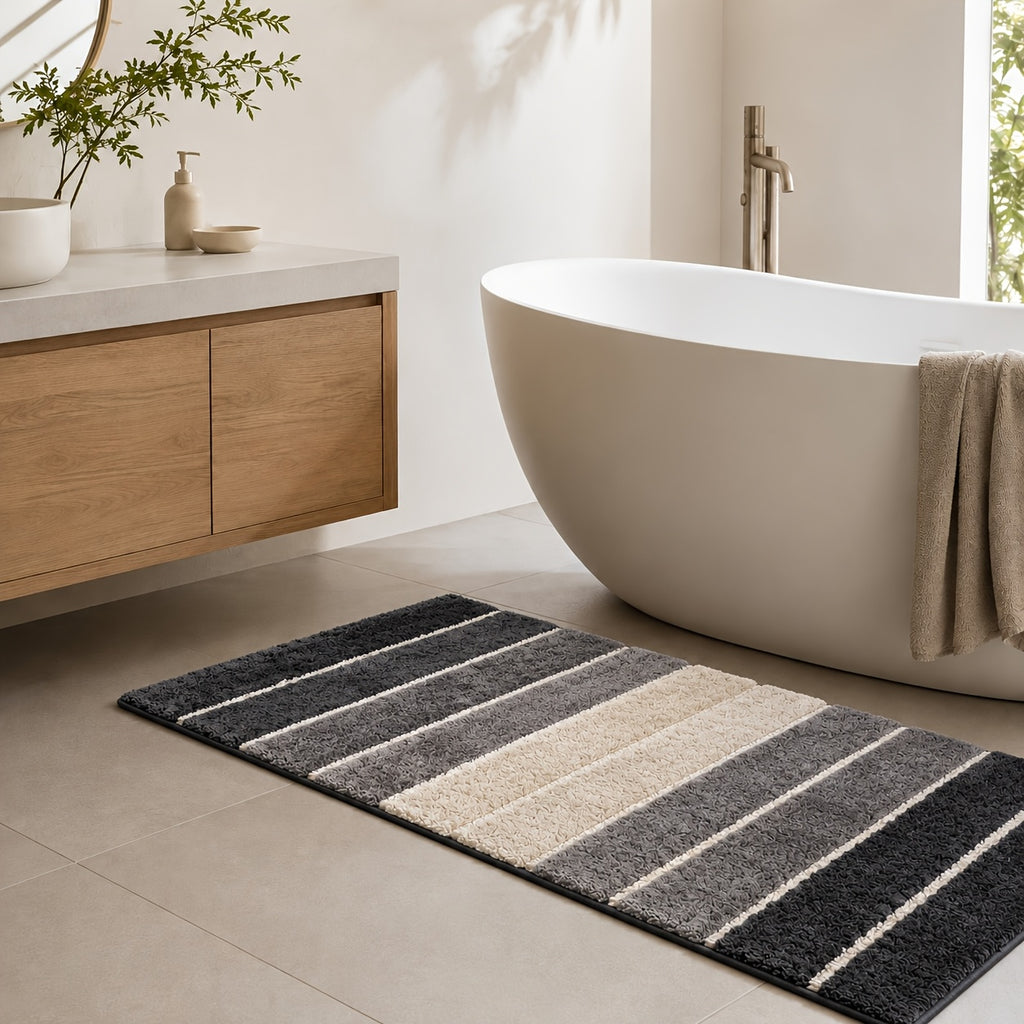 Tapis de salle de bain à bandes