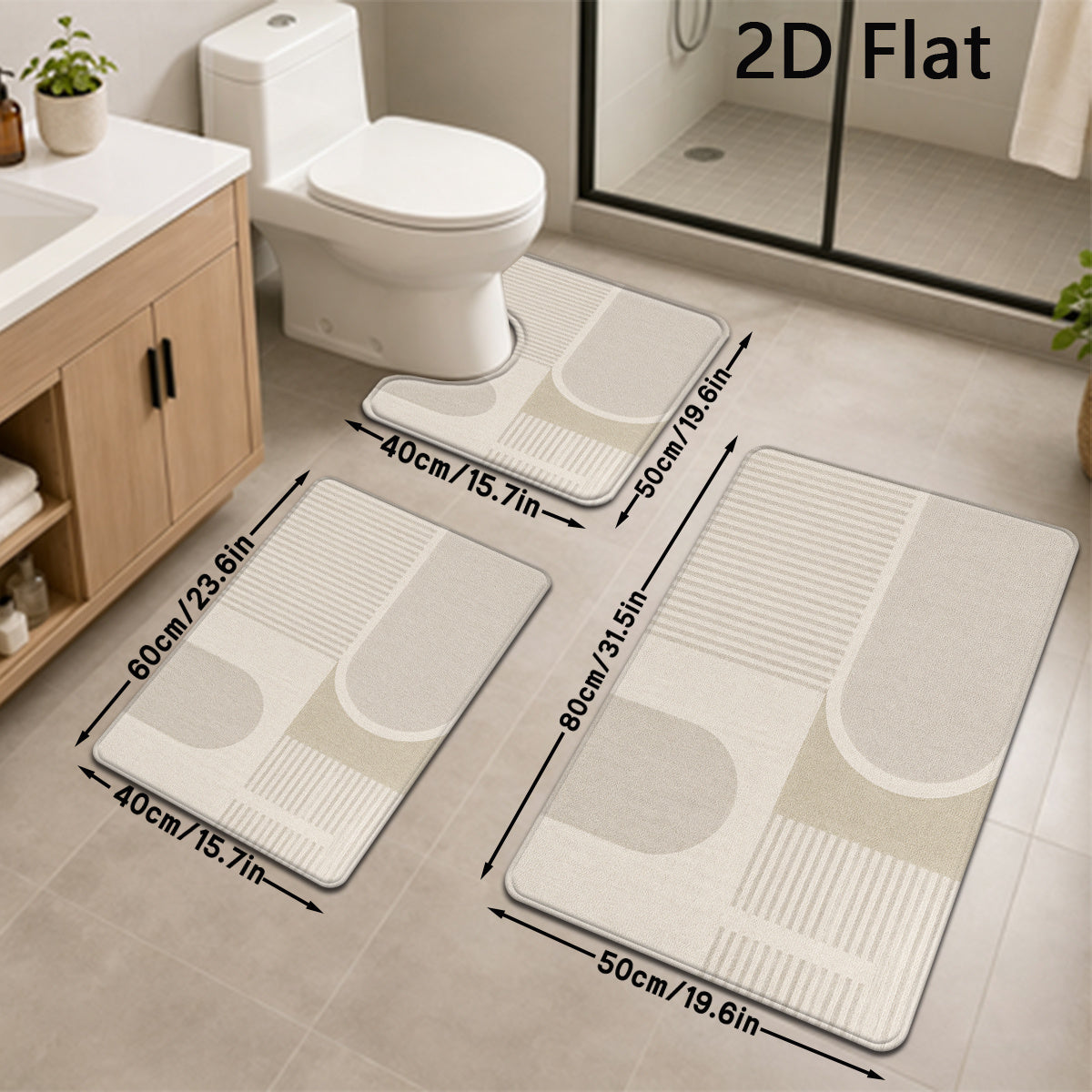 3PCS【50*80cm+40*60cm+coussin en U】