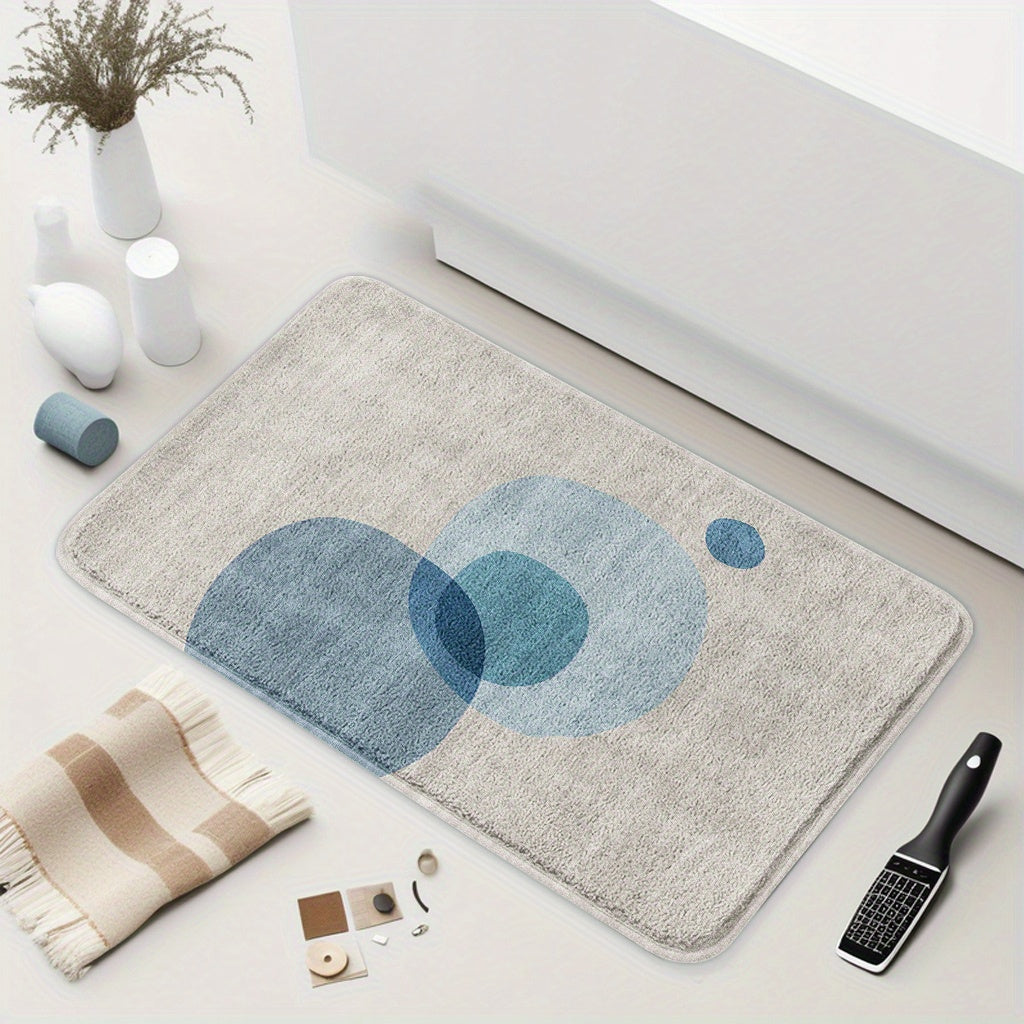 Tapis de salle de bain à cercles, rectangulaire