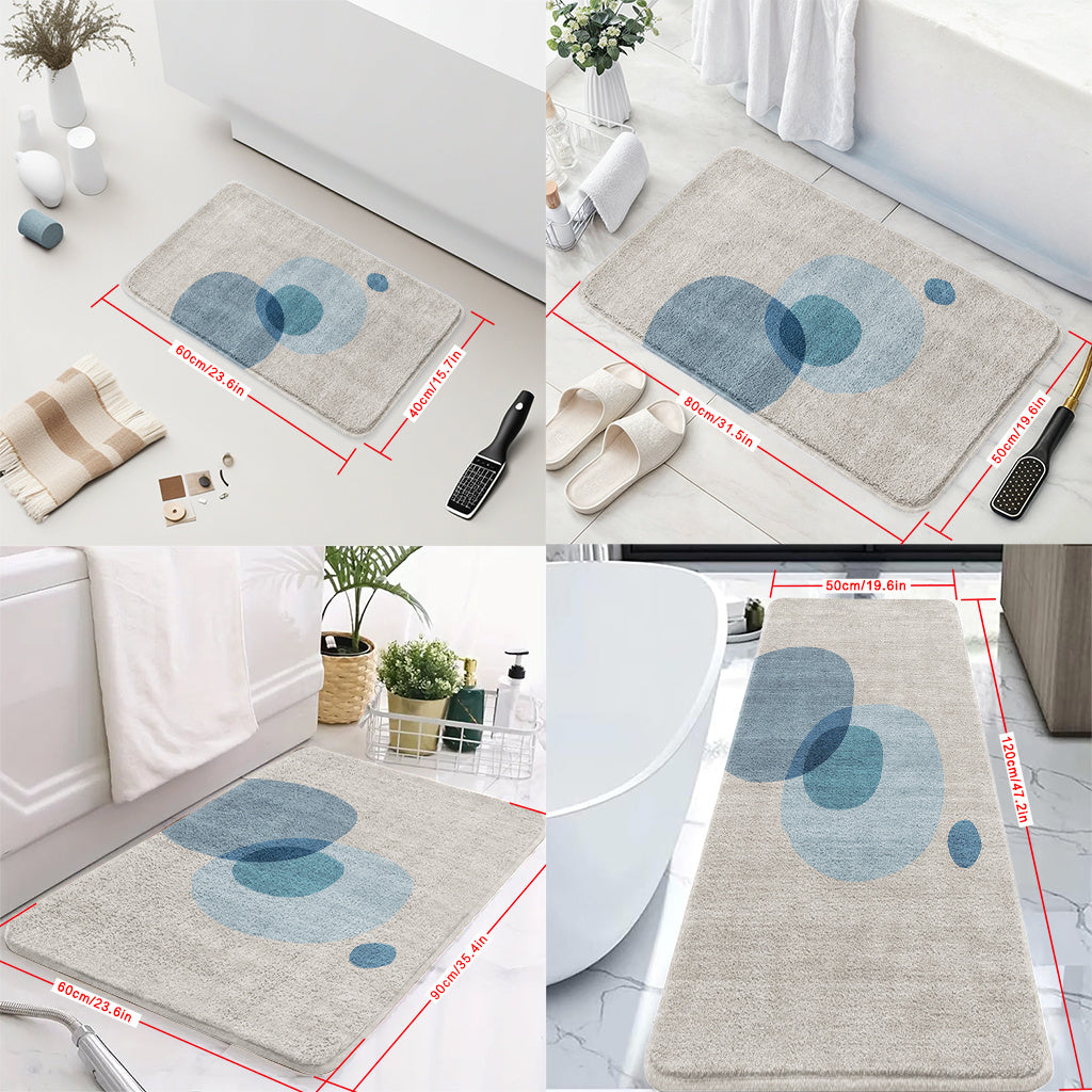 Tapis de salle de bain à cercles, rectangulaire