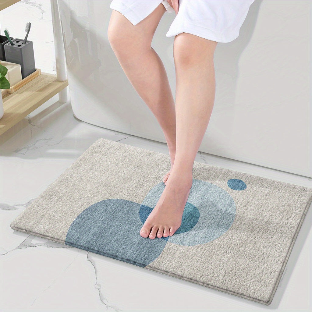 Tapis de salle de bain à cercles, rectangulaire
