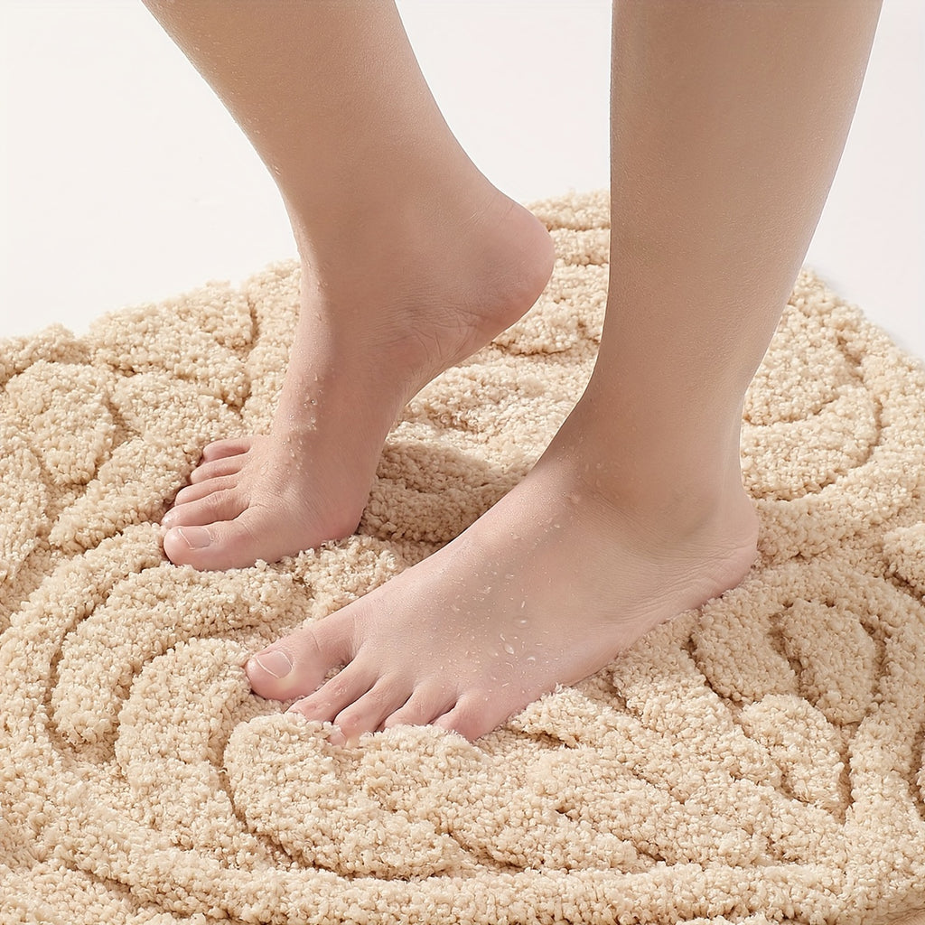 Tapis de salle de bain épais, damassé en relief tufté