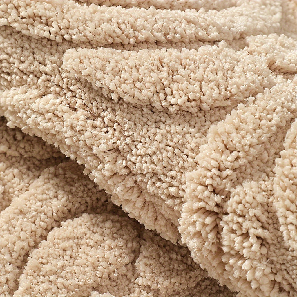 Tapis de salle de bain épais, damassé en relief tufté
