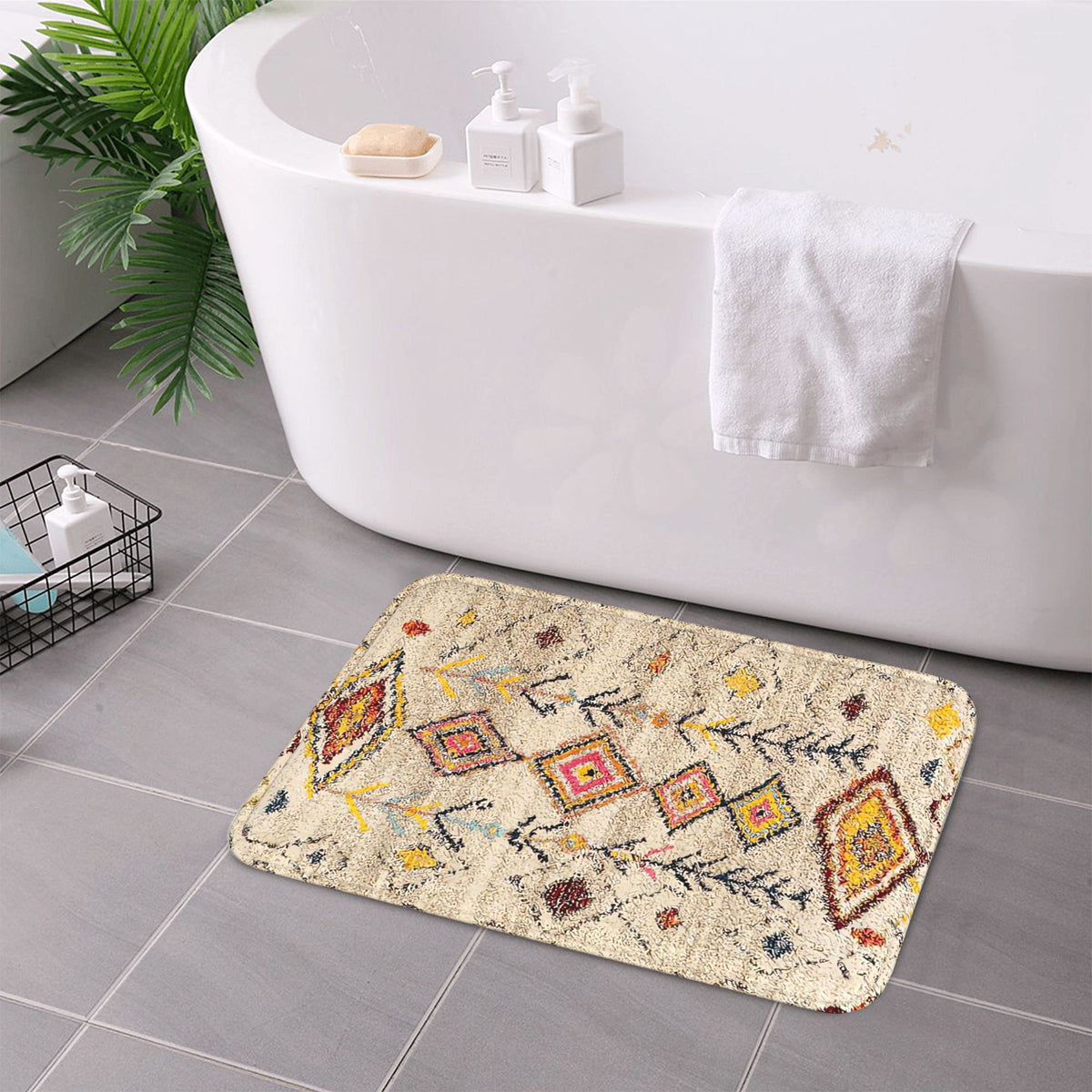 Tapis de salle de bain berbère, imprimé