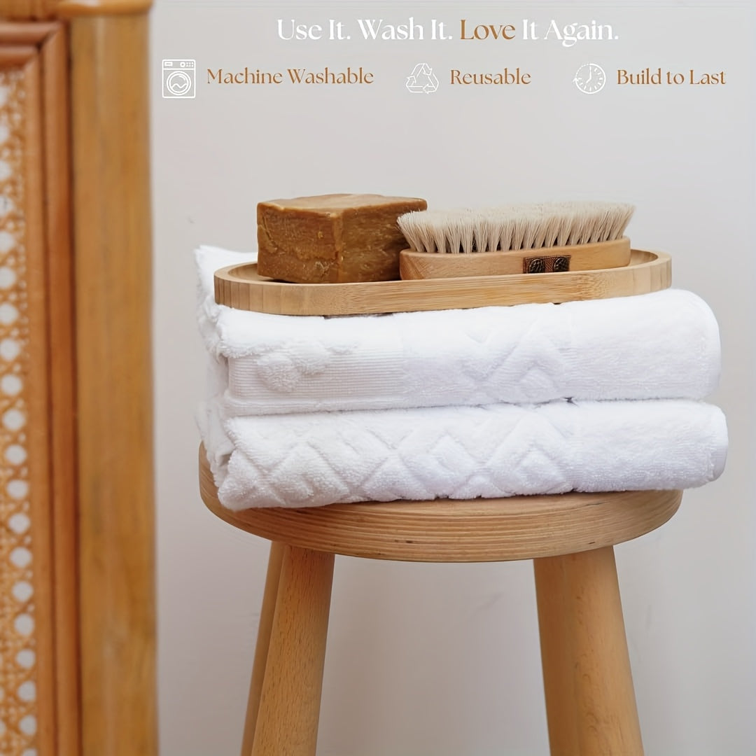 Tapis de salle de bain en coton, lot de 2