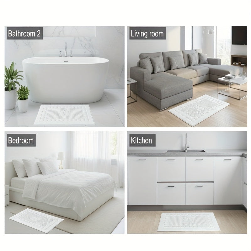 Tapis de salle de bain en coton, lot de 2
