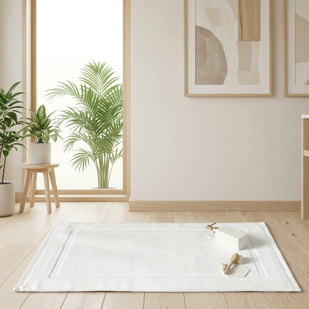 Tapis de salle de bain hôtel, coton jacquard