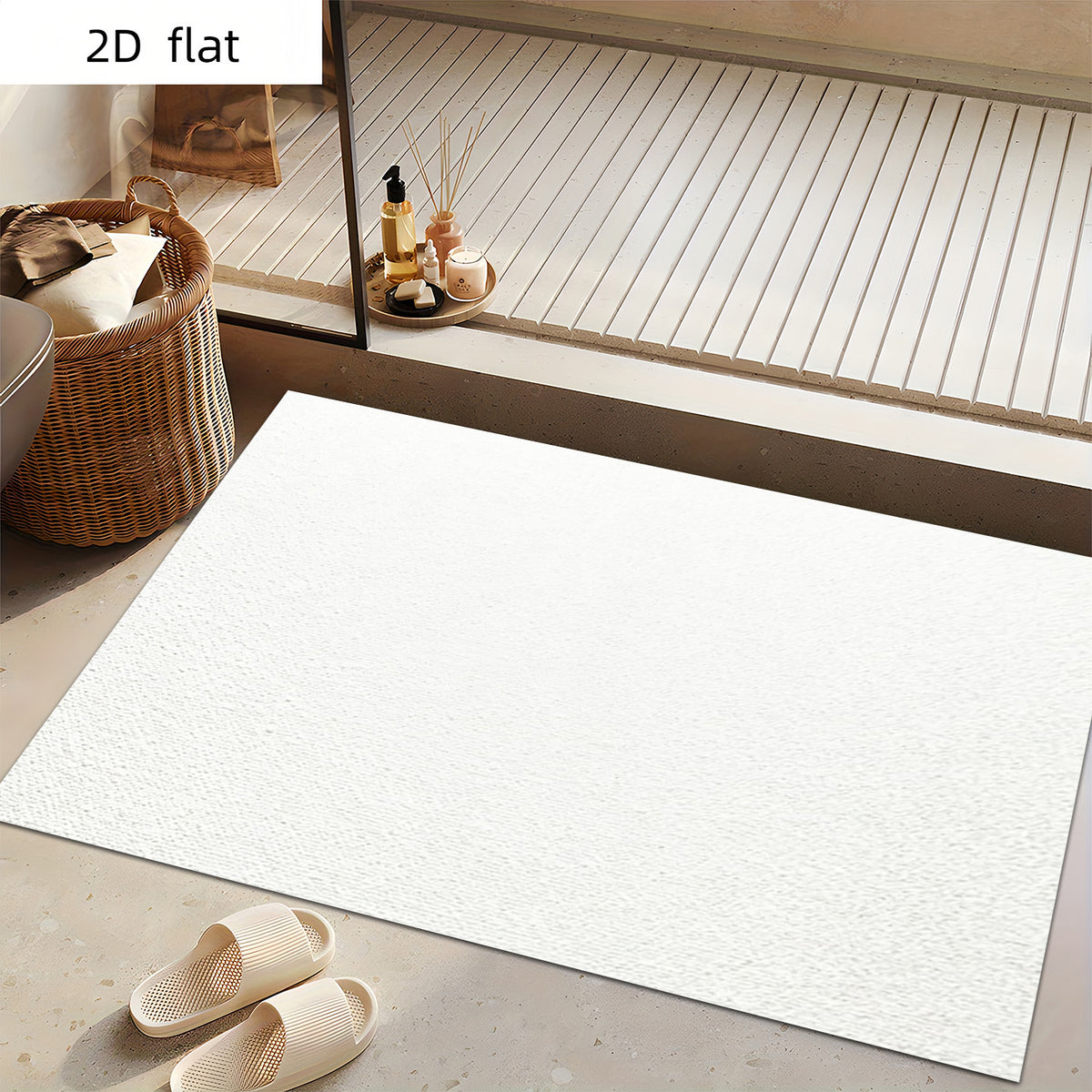 Tapis de salle de bain uni ultra-fin