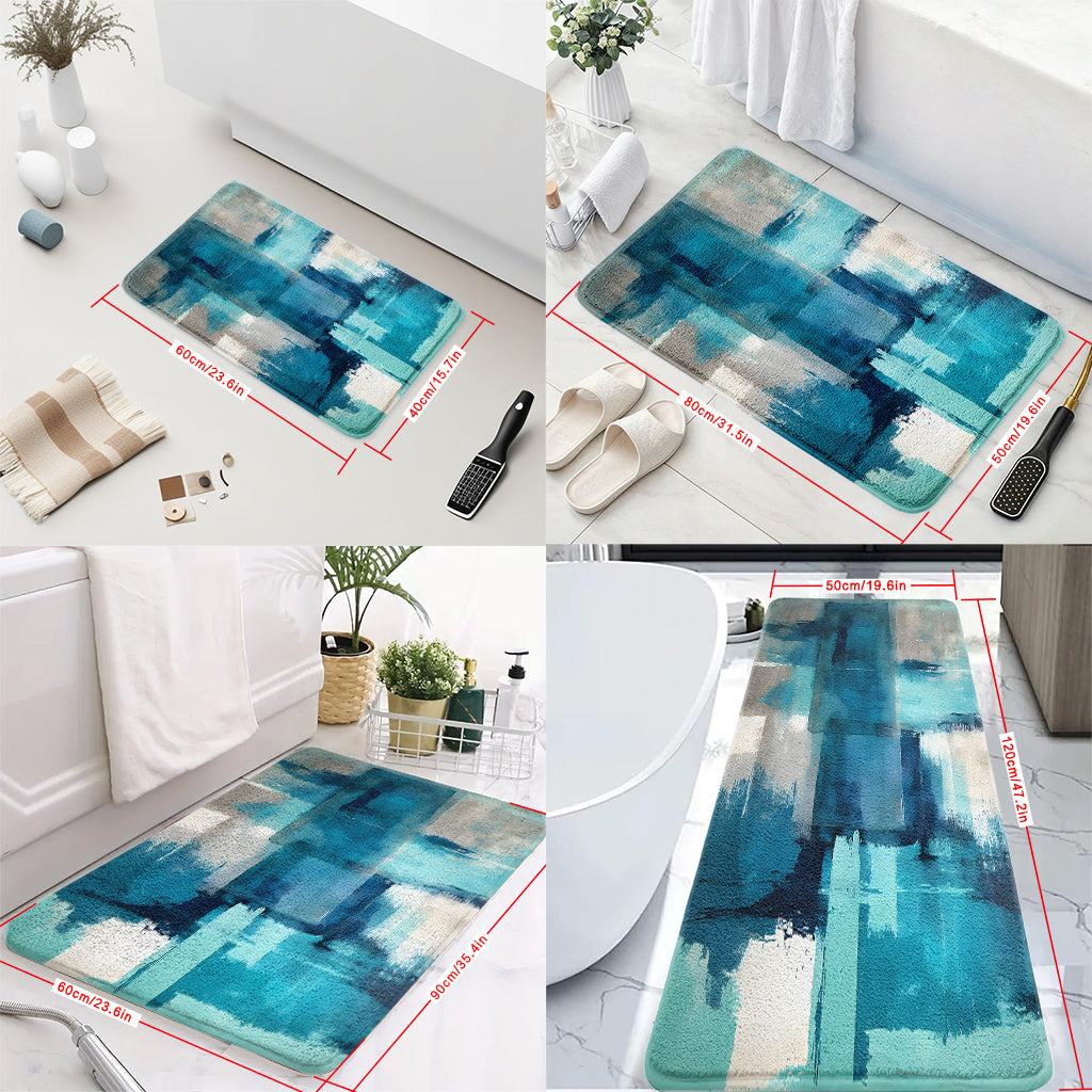 Tapis de salle de bain, aquarelle et blocs