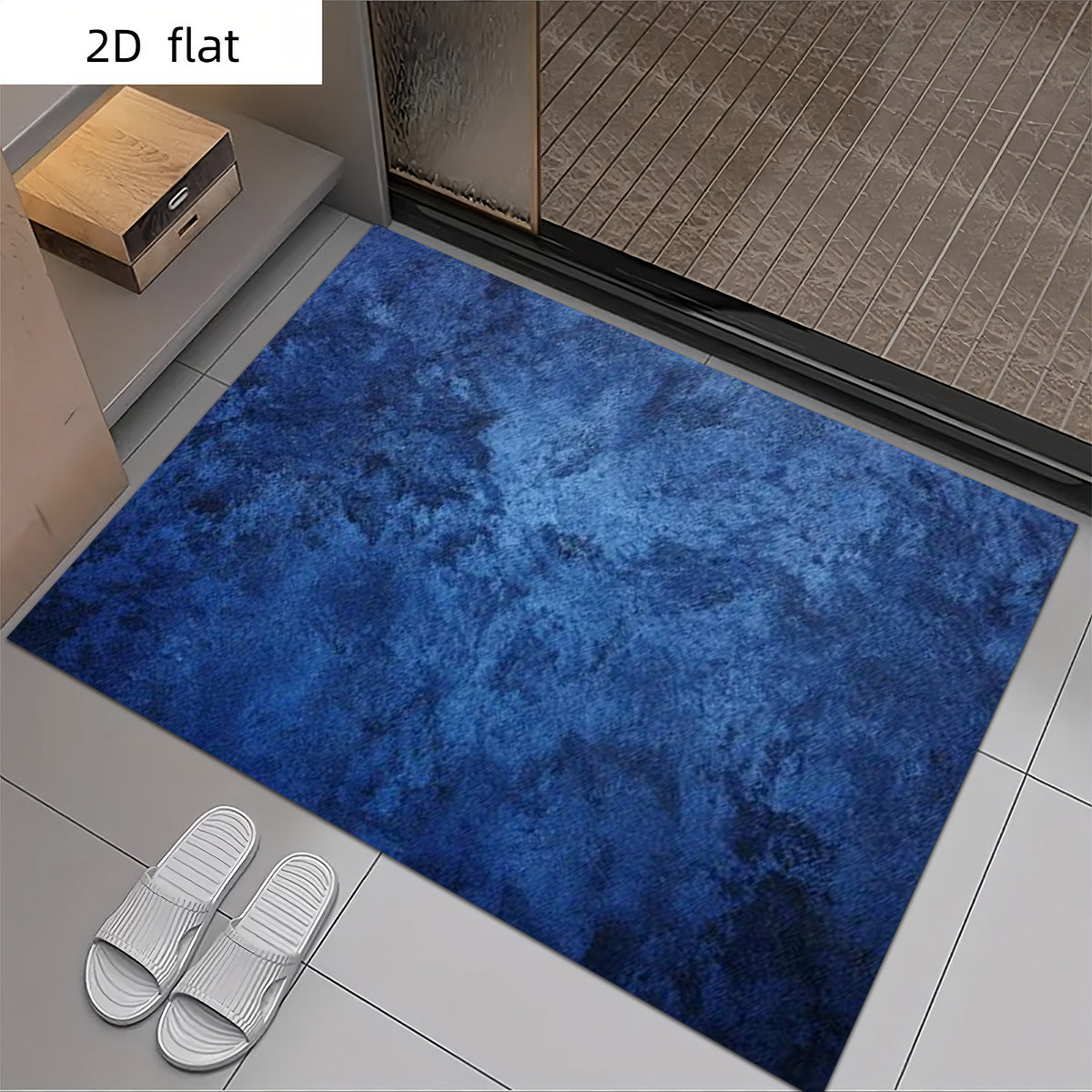 Tapis de salle de bain marbré, plat