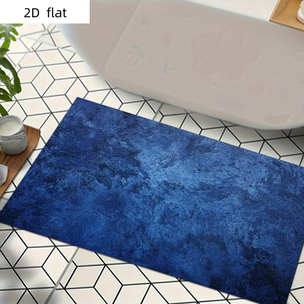 Tapis de salle de bain marbré, plat