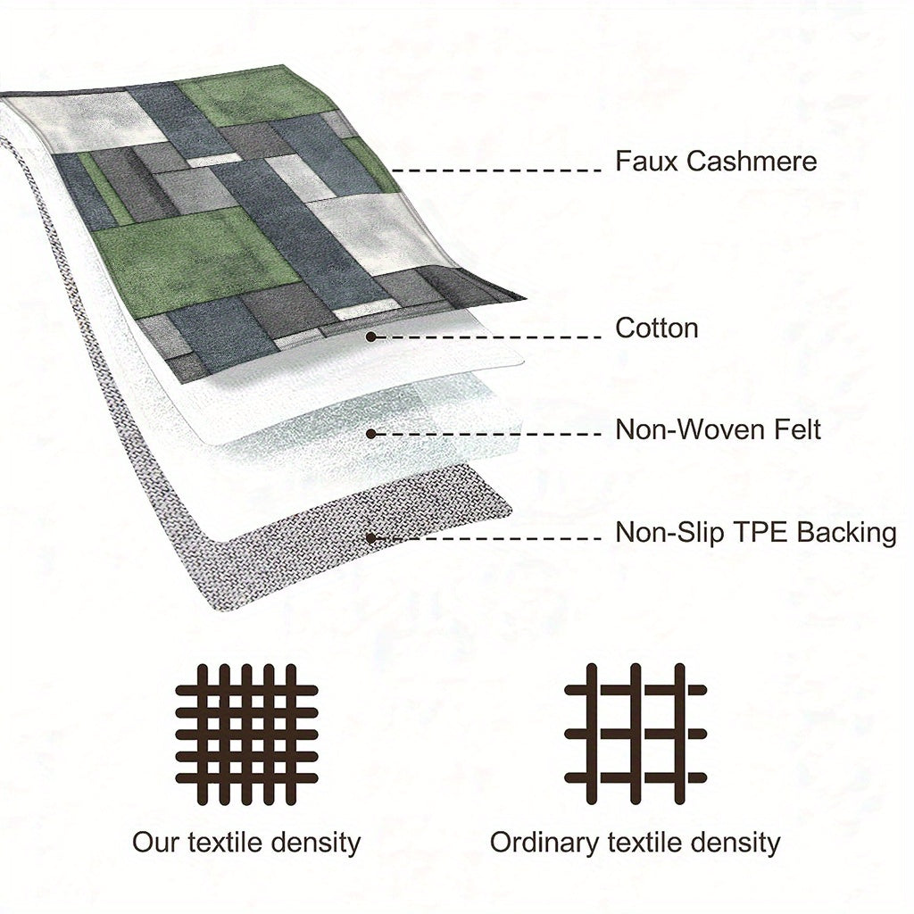 Tapis de salle de bain à blocs géométriques