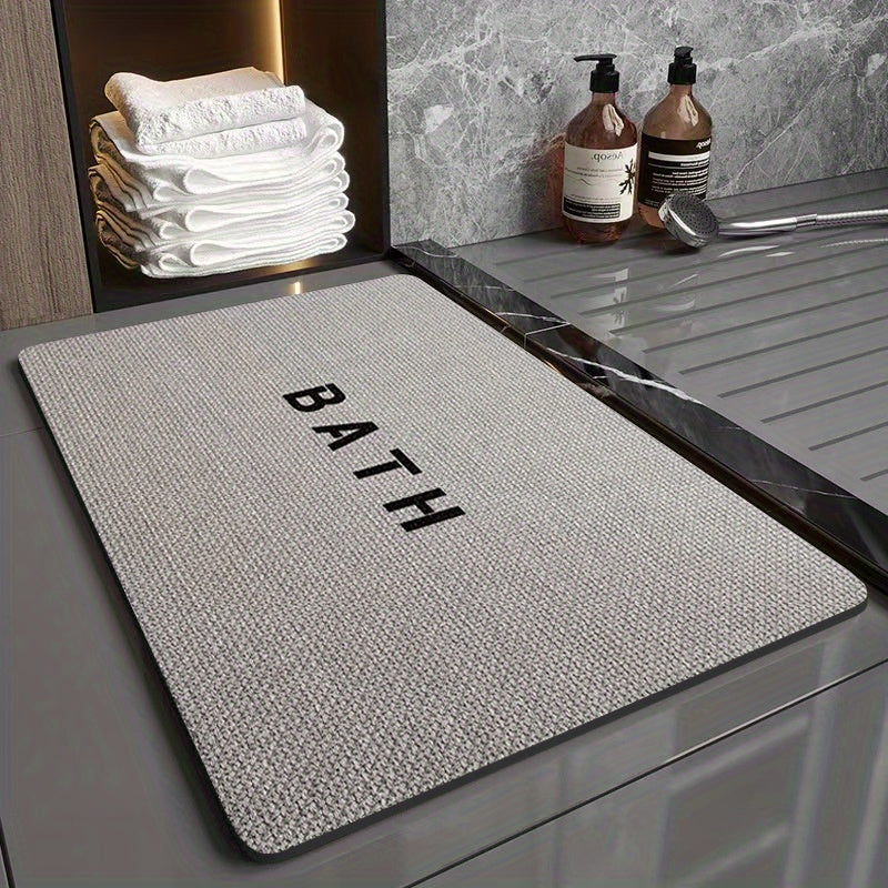 Tapis de salle de bain en diatomite pliable, toile aspect lin