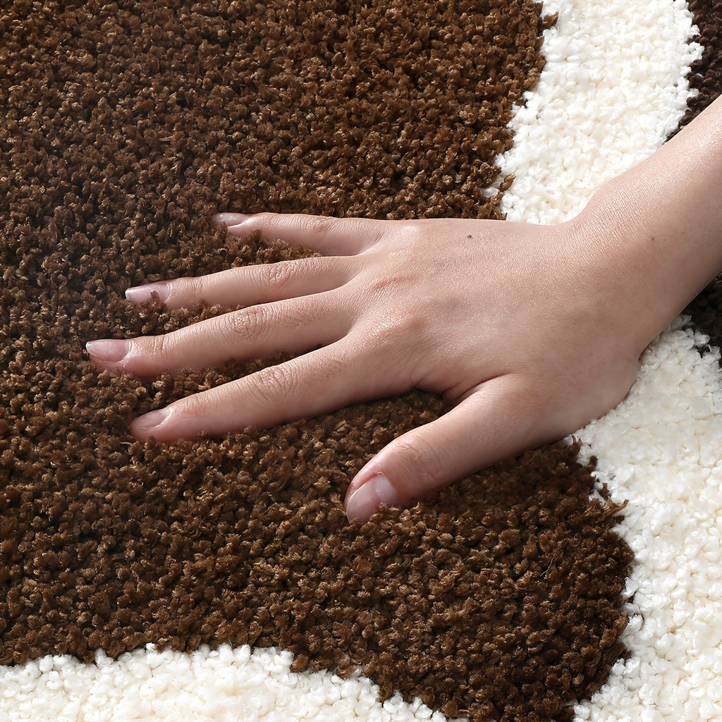 Tapis de salle de bain au contour ondulé, dos en TPR
