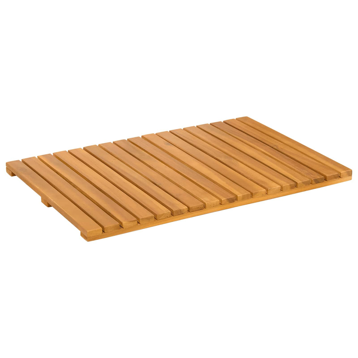 Tapis de bain caillebotis en bois massif verni, 3 formats