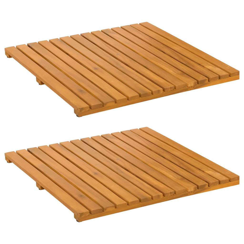 Tapis de bain caillebotis en bois massif verni, 3 formats