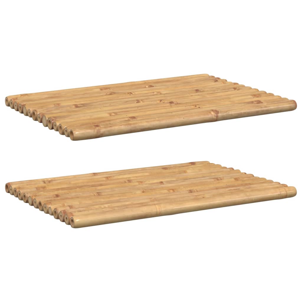 Tapis de salle de bain en cannes de bambou, lot de 2
