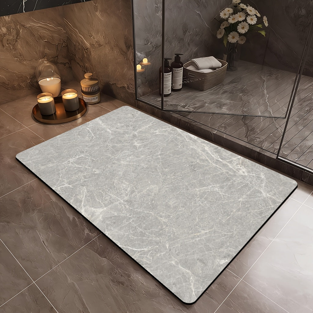Tapis de salle de bain marbre, caoutchouc épaissi