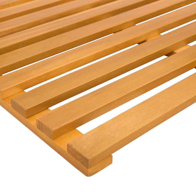 Tapis de salle de bain carré en bois