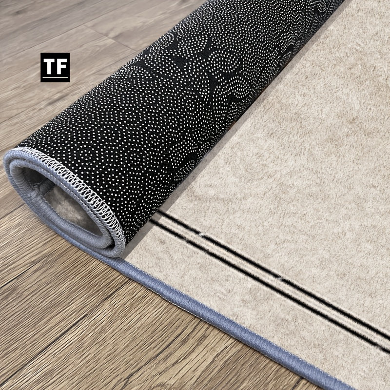 Tapis de salle de bain carré, cadre à double filet