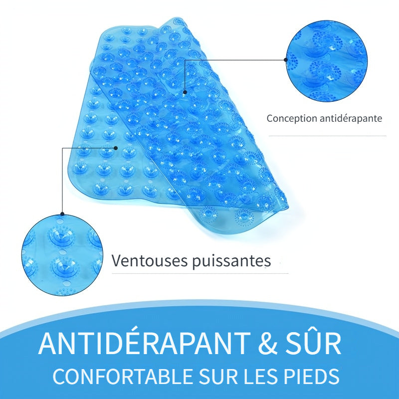Tapis de salle de bain carré en PVC translucide à picots