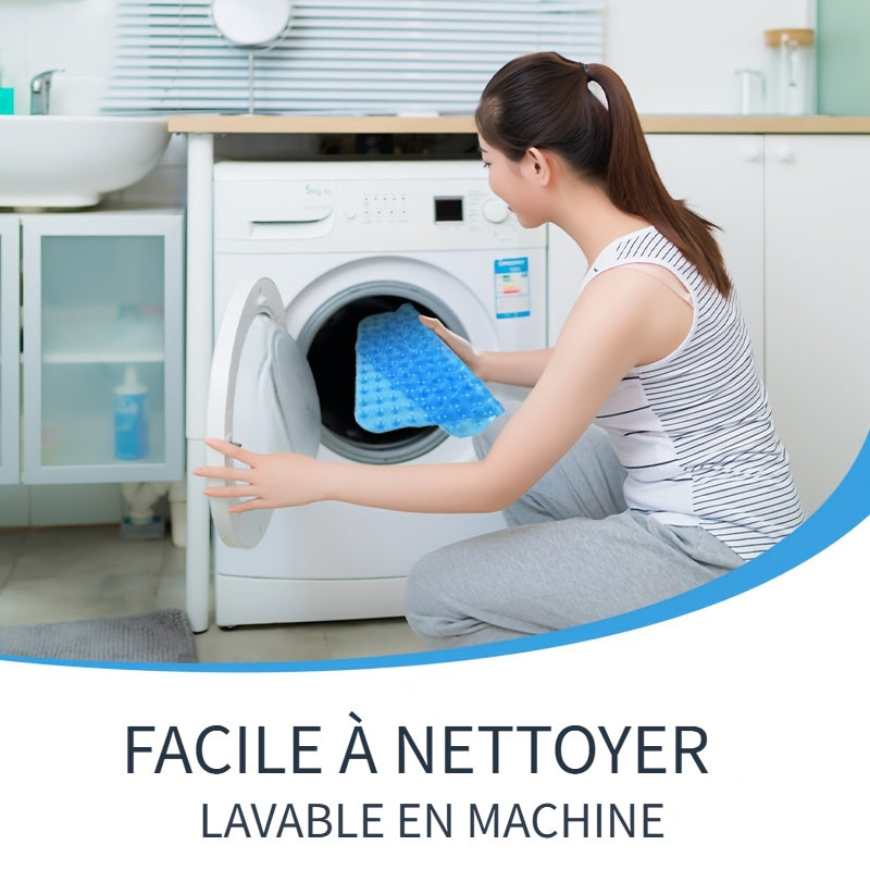 Tapis de salle de bain carré en PVC translucide à picots