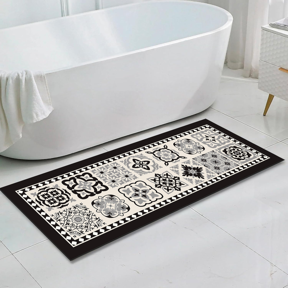 Tapis de salle de bain long carreaux de ciment
