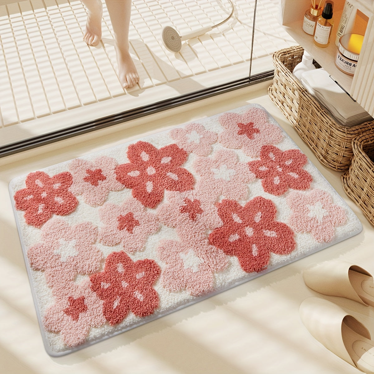 Tapis de salle de bain fleurs de cerisier