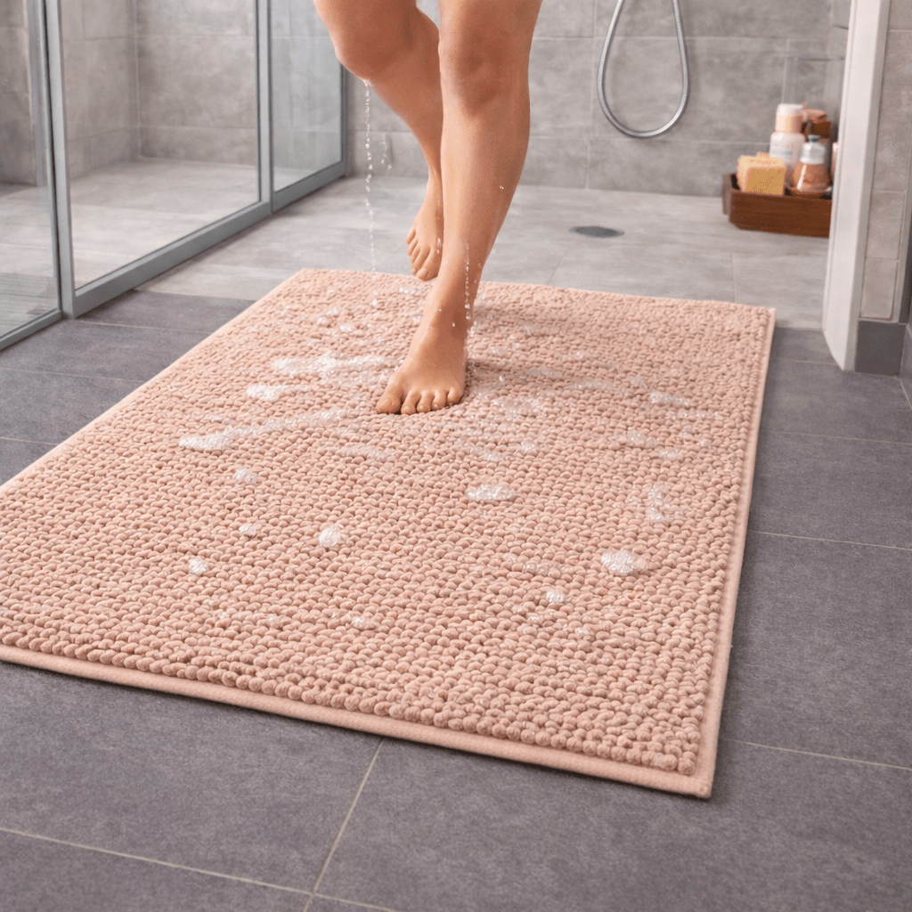 Tapis de salle de bain épais en chenille