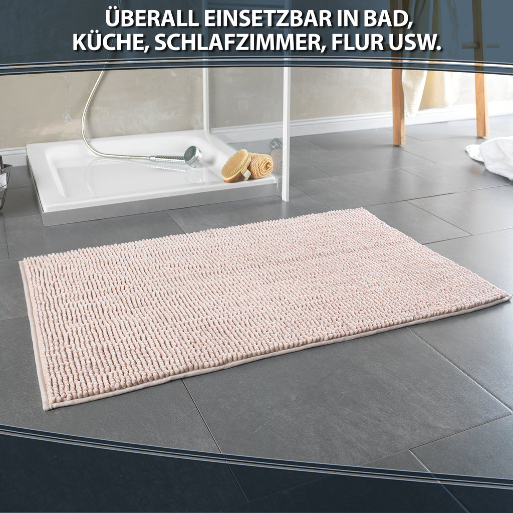 Tapis de salle de bain épais en chenille