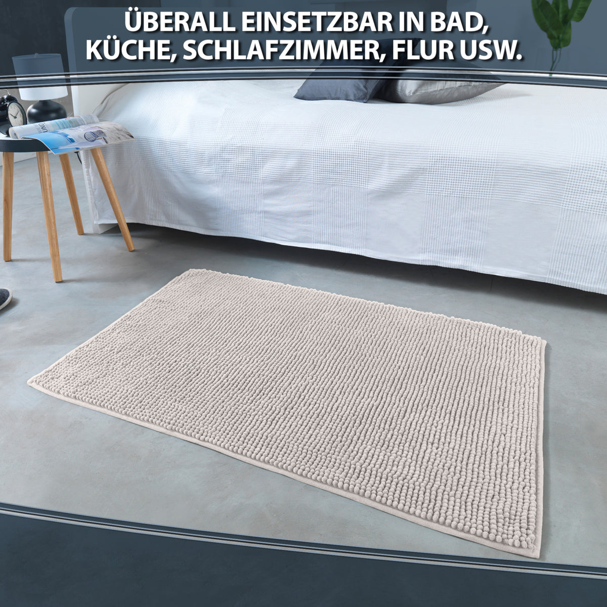 Tapis de salle de bain épais en chenille