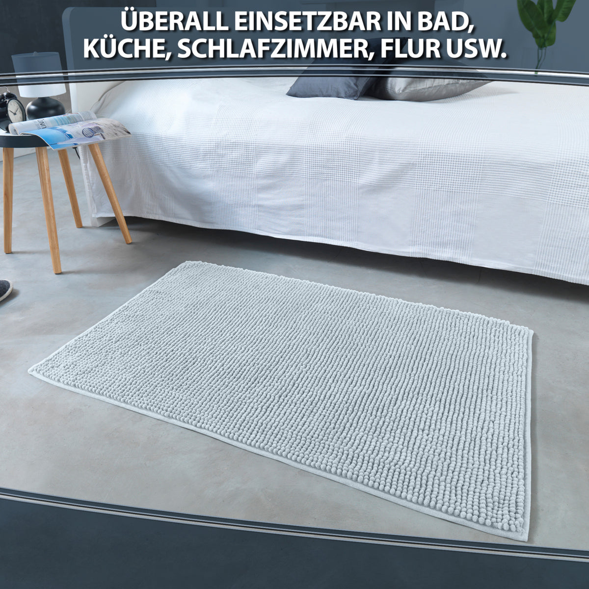 Tapis de salle de bain épais en chenille