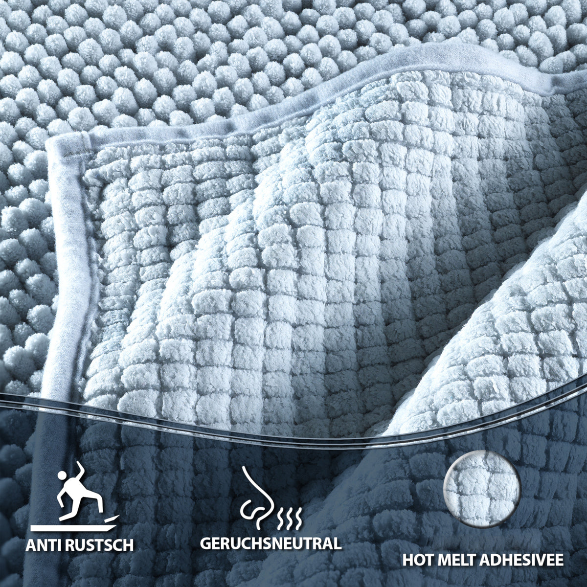 Tapis de salle de bain épais en chenille