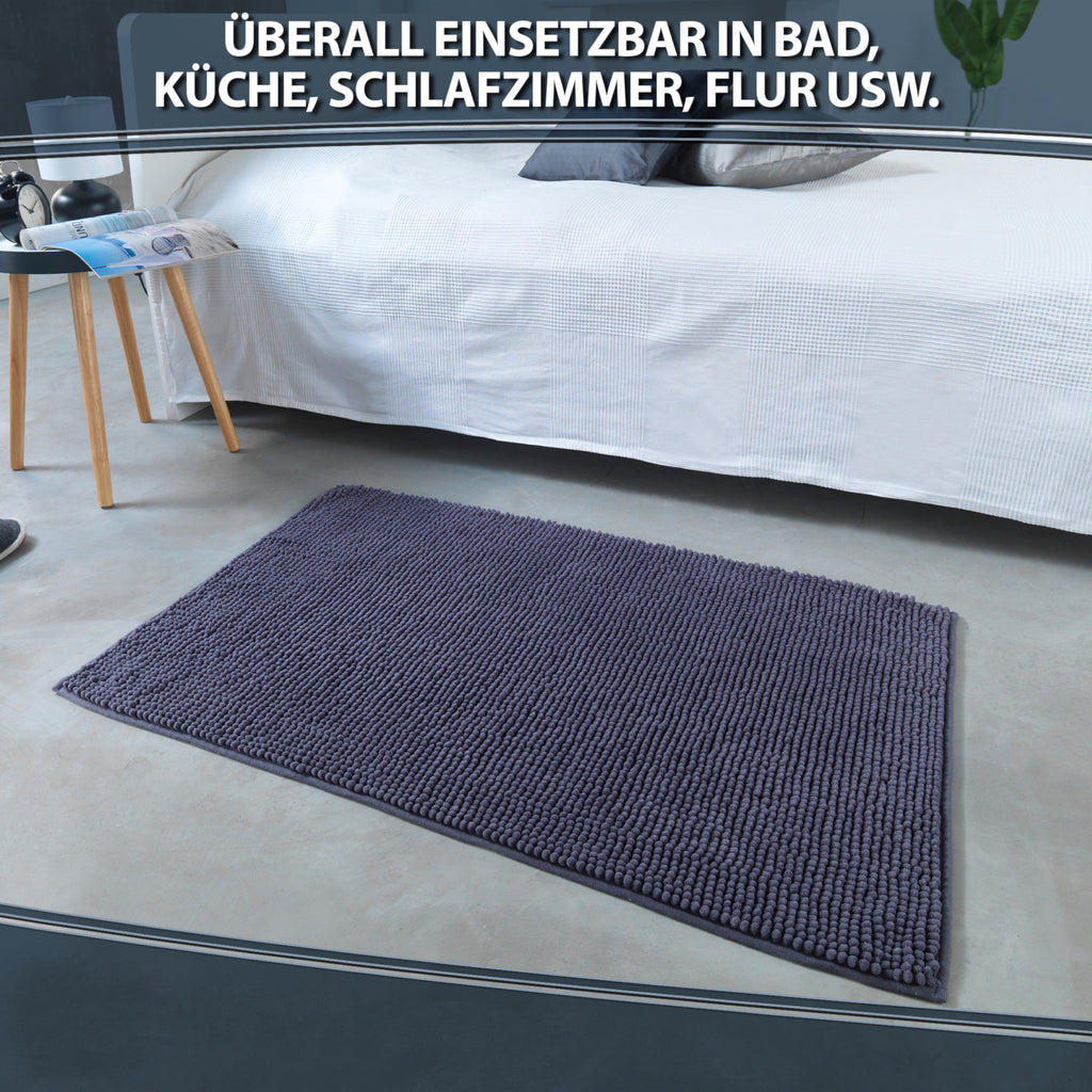 Tapis de salle de bain épais en chenille