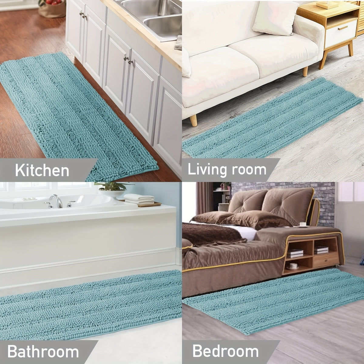 Tapis de salle de bain chenille, dense et moelleux