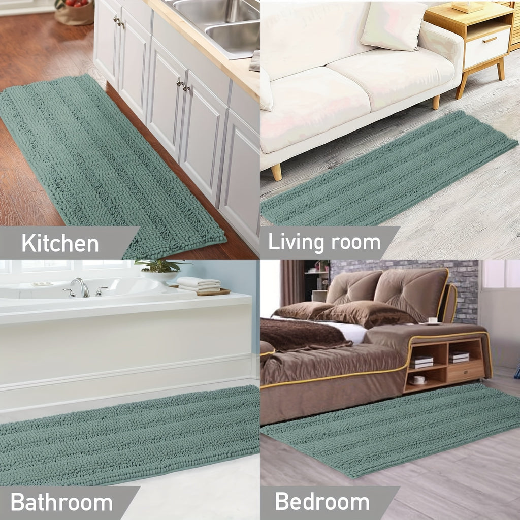 Tapis de salle de bain chenille, dense et moelleux