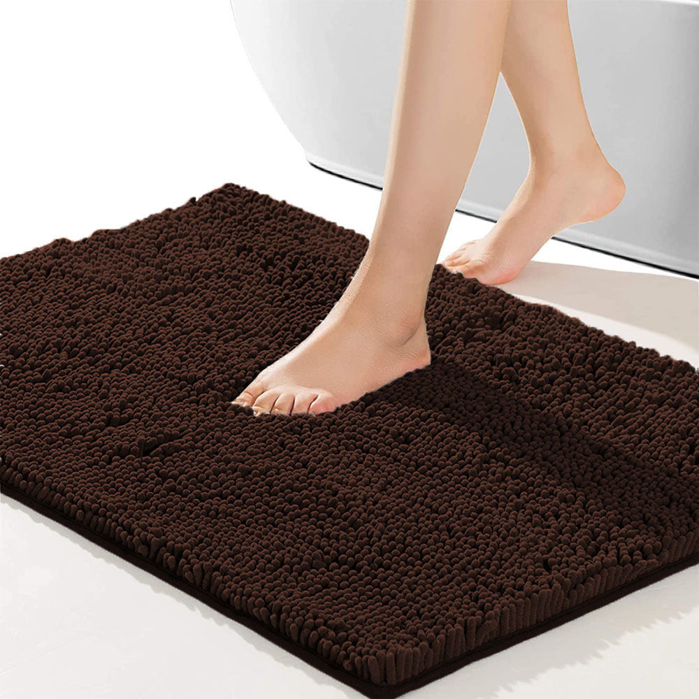 Tapis de salle de bain chenille, dos PVC antidérapant
