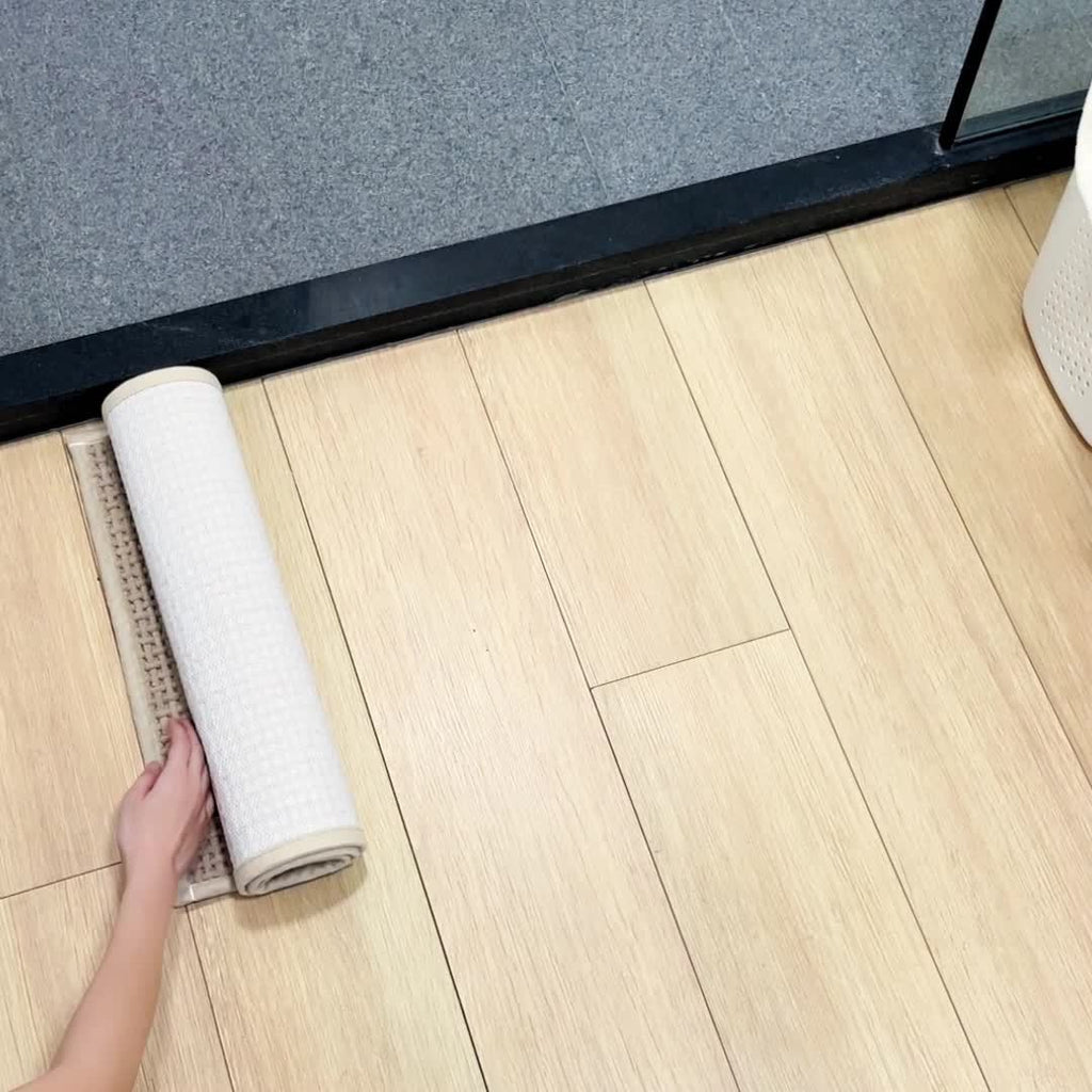 Tapis de salle de bain en chenille bouclée, dos antidérapant