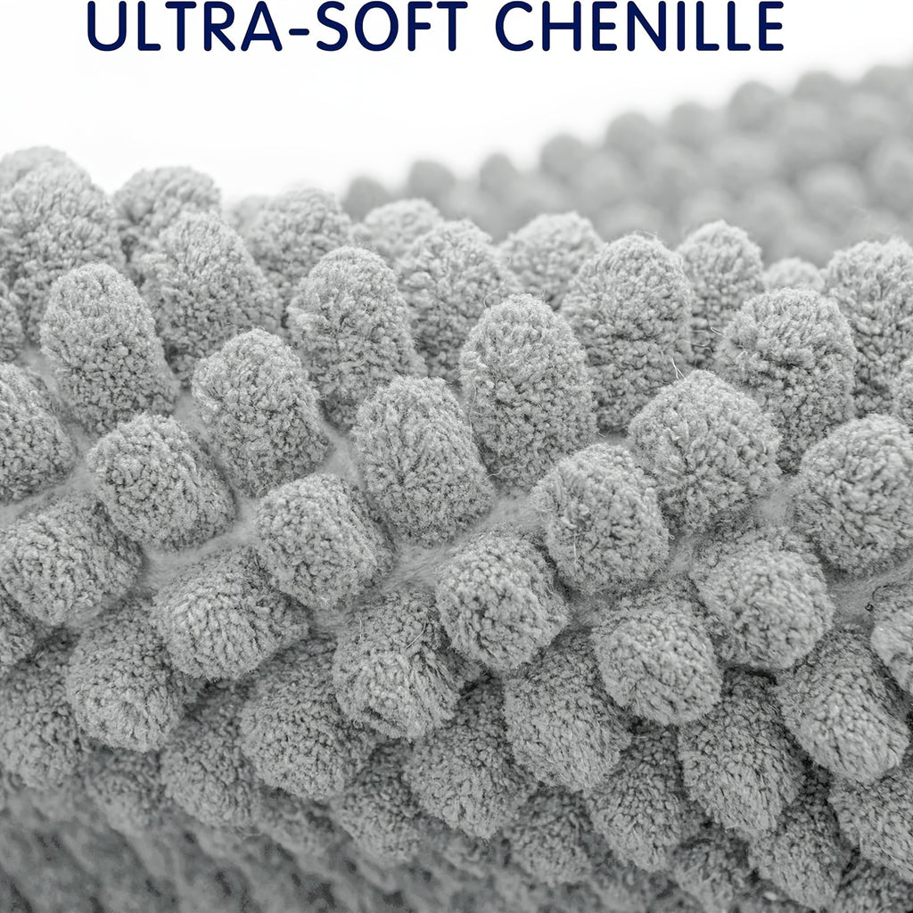 Tapis de salle de bain chenille à grosses bouclettes, lot de 2