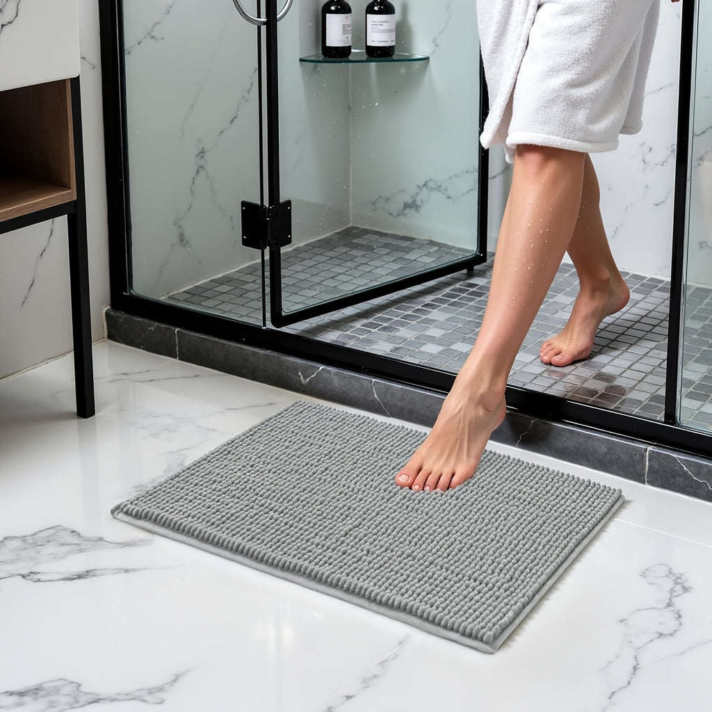 Tapis de salle de bain chenille à grosses bouclettes, lot de 2