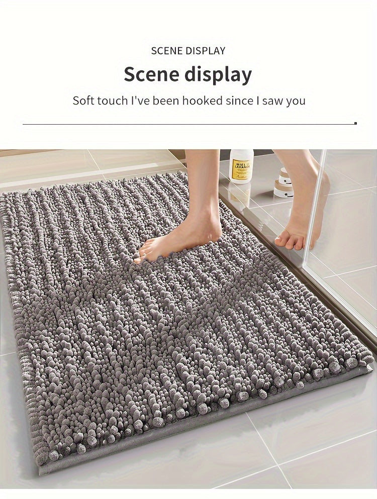 Tapis de salle de bain chenille épais, doux et absorbant