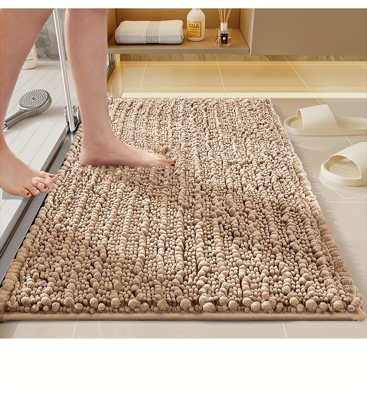 Tapis de salle de bain chenille épais, doux et absorbant
